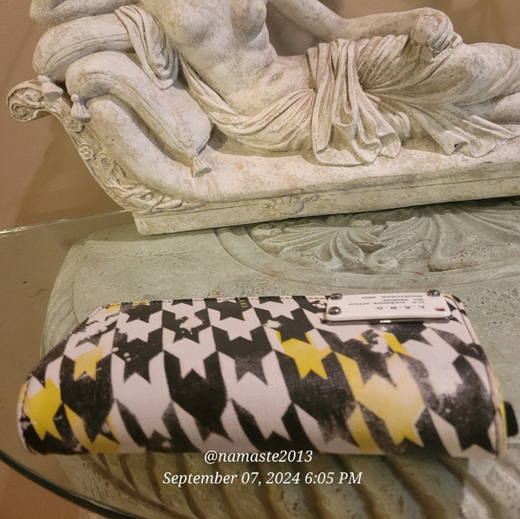 L.A.M.B. Gwen Stefani Acid Wash Wallet Leather Canvas Designer Celebrity #28 - Picture 6 of 13